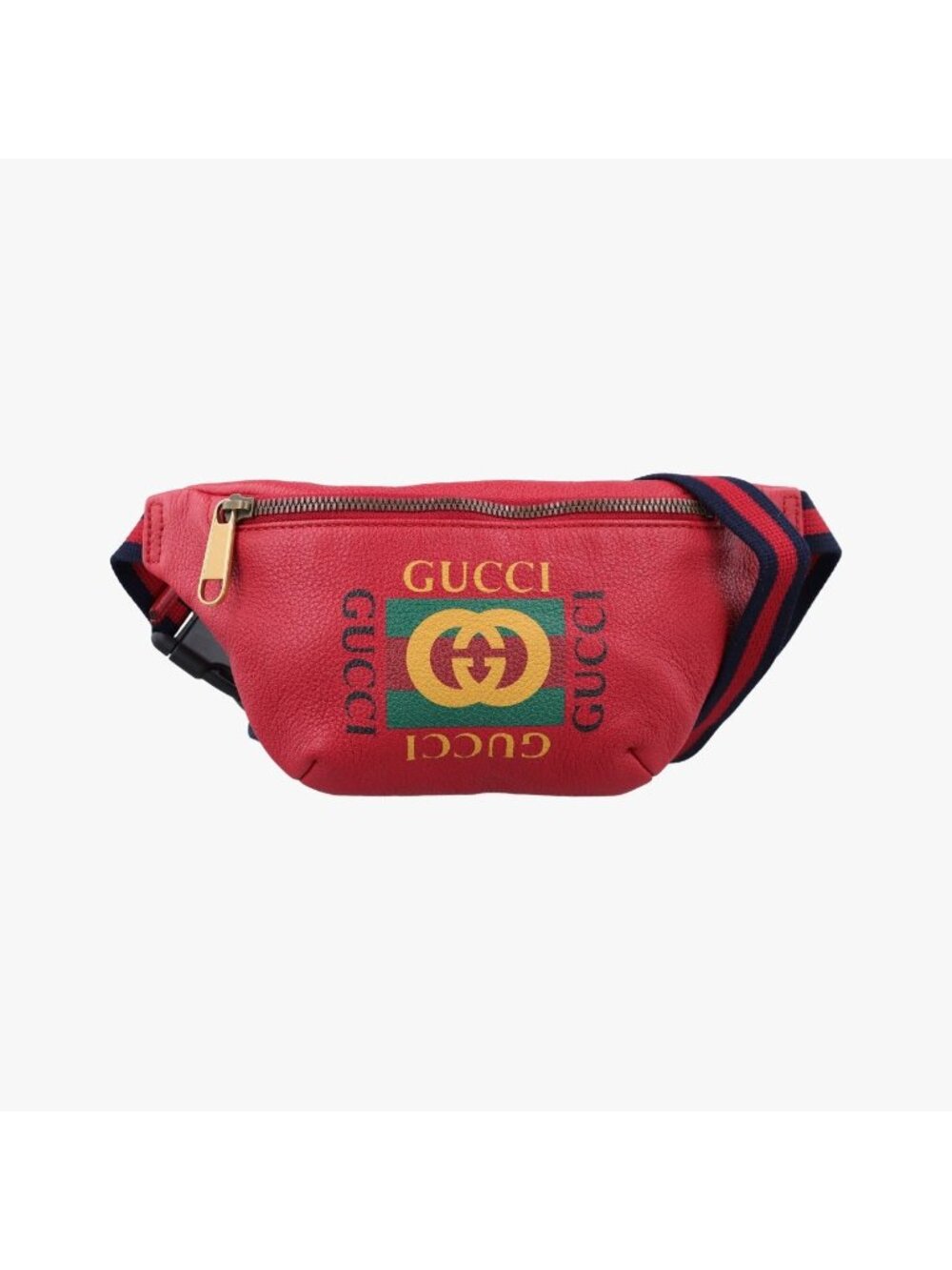 Gucci Print Red Leather Handbag